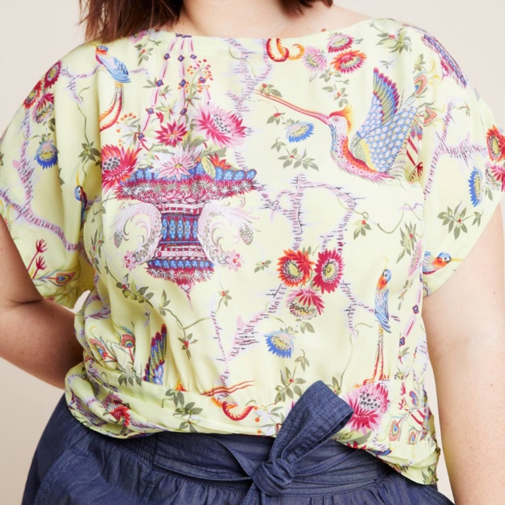 NWT Anthropologie Garden Silk Blouse - Picture 5 of 12
